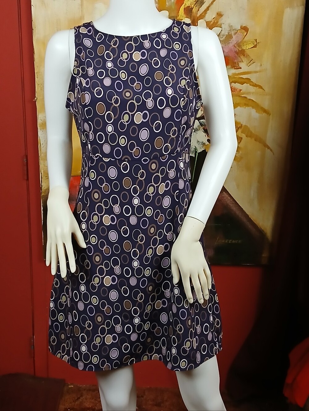 True Vintage County Seat Geometric Circle Shift Dress 9